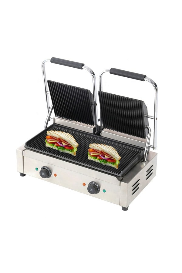 Living and Home 3.6KW Double Commercial Steak Sandwich Press Grill