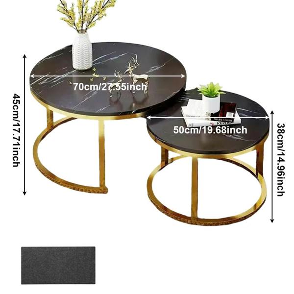 Havendro Nesting Coffee Tables Set of 2 Round Stacking Sofa Side Tables for Living Room