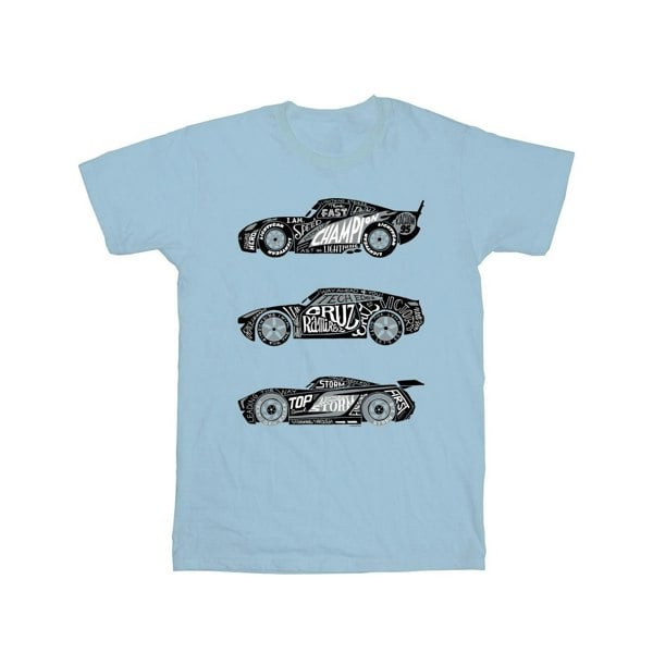 Disney Boys Cars Text Racers T-Shirt - Baby Blue