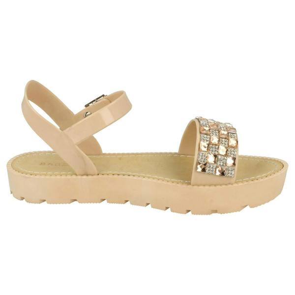Savannah Ladies Savannah Diamante and Jewel Trim Flat Mules