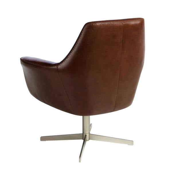 Angel Cerdá Cognac Brown Leather Swivel Armchair 5093