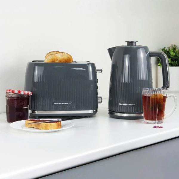 Hamilton Beach Miami Kettle & Toaster Set Charcoal Grey - Hamilton Beach UK