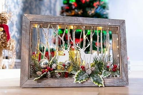 Wooden LED Reindeer Scene Table Top Christmas Decoration – Size Options Available image 7