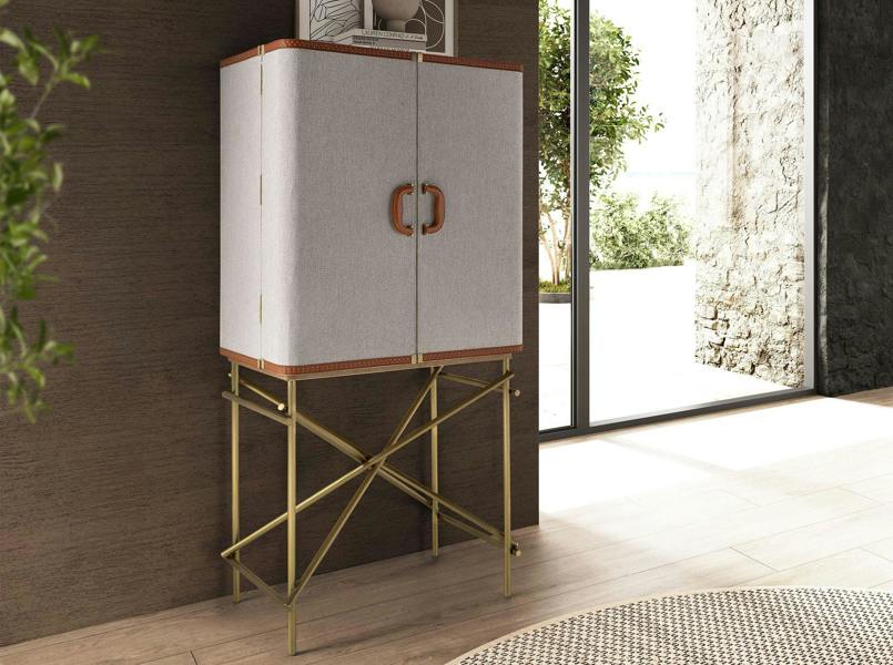 Angel Cerdá Hill Sideboard in Fabric, Walnut and Golden Polished Steel 3272