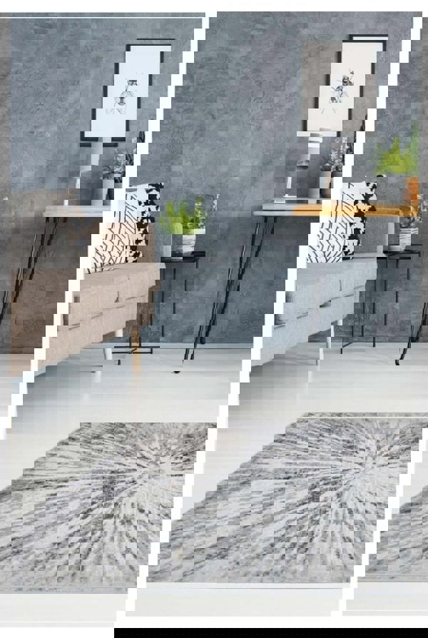 Abstract Collection Burst Design Area Rug in Grey – The Rugs