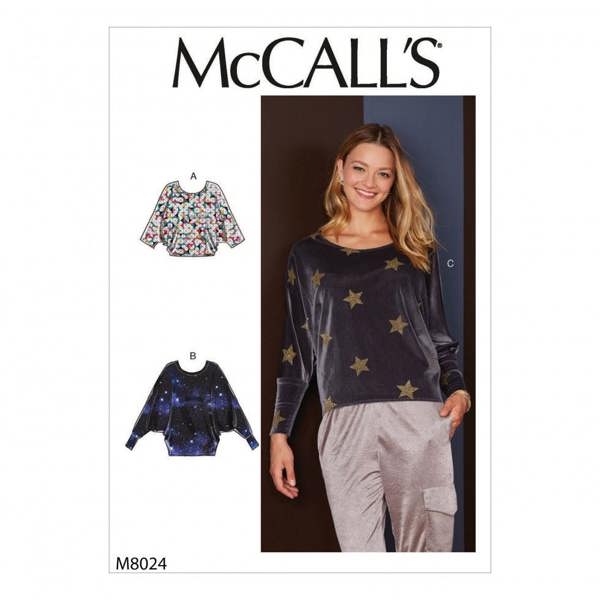 McCalls 8024 Paper Sewing Pattern – Women's Top, Size S-XL, Easy