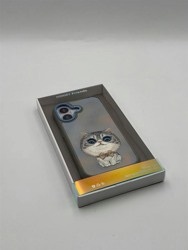 Nimmy Friends Nimmy Big Eye Cute Pet Silver Shaded Cat Case with MagSafe for iPhone 17 6.3" Grey Blue - N-XDY-IP17-023