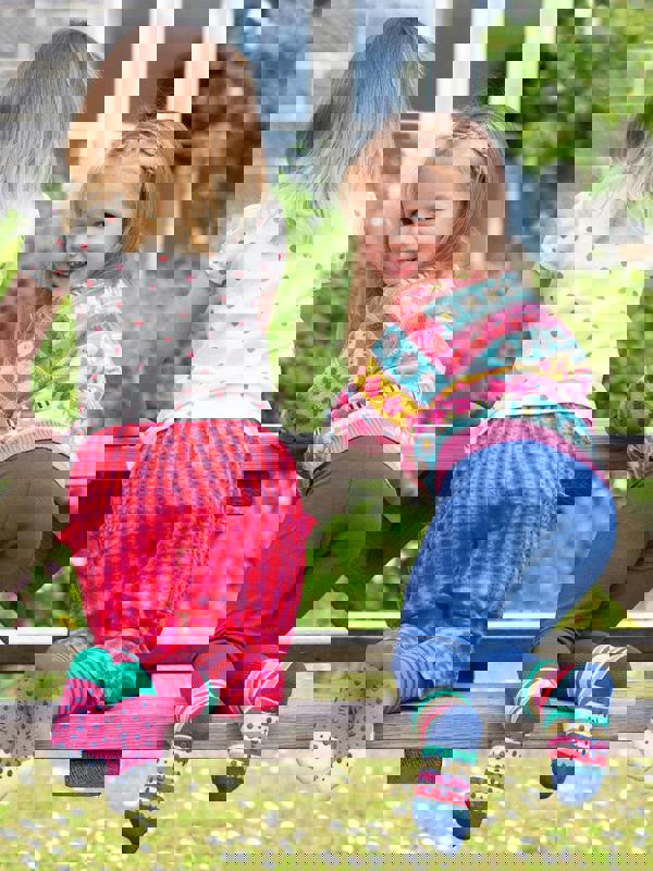 Kite Girls Organic Baa Baa Grippy Socks Azalea