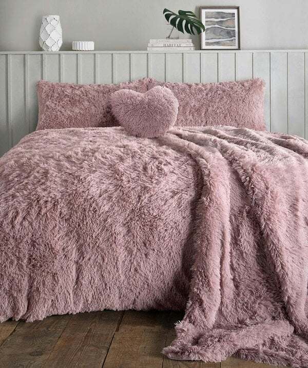 Night Zone Alaska Cuddles Long Fur Teddy Fleece Duvet Cover Set – Warm Bedding with Pillowcases