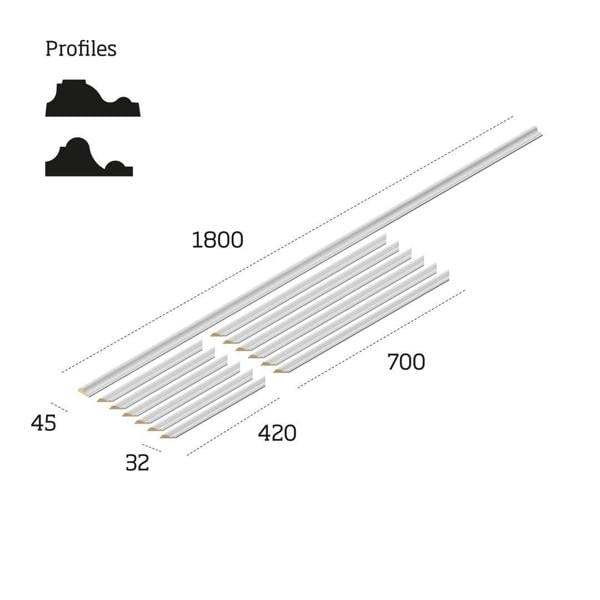 Cheshire Mouldings MWPKT3 Wall Panel Kit (T) 35mm (W) 420mm (L) 700mm