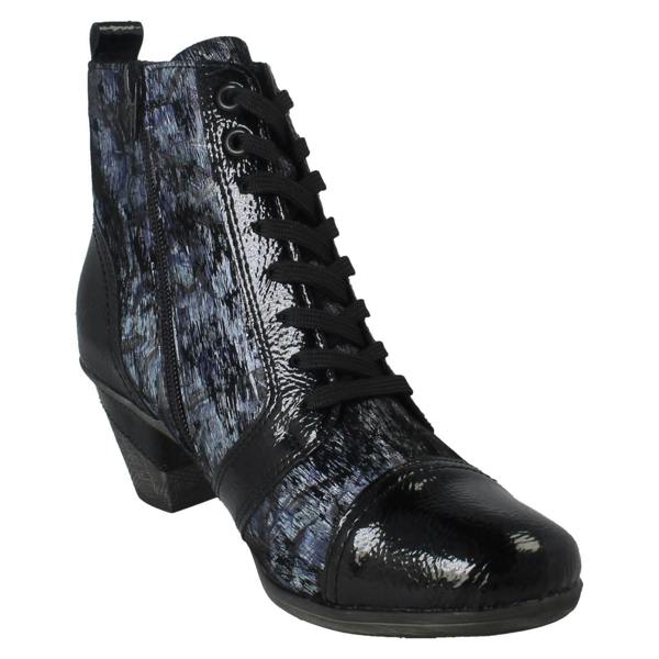 Remonte Ladies Remonte Metallic Print Heeled Boots D8797