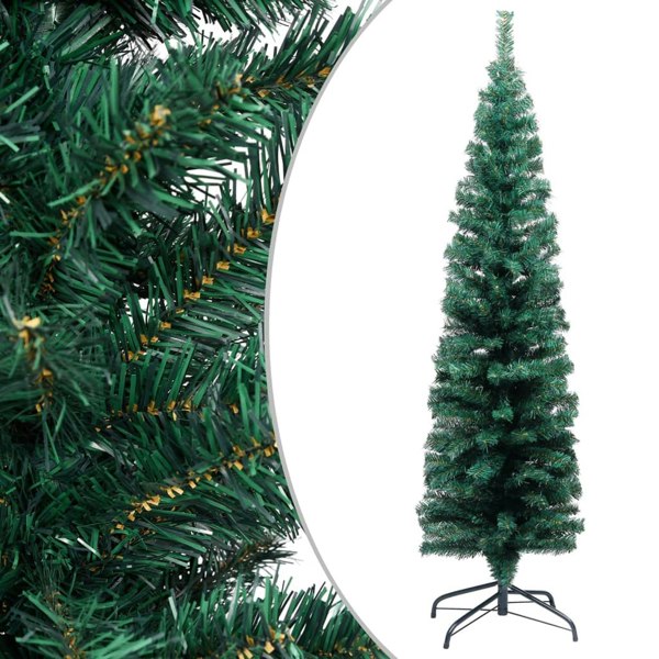 Berkfield Slim Artificial Christmas Tree with Stand Green 120 cm PVC