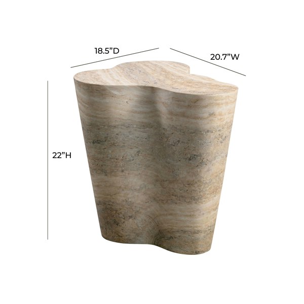 Furniture Edit Slab Faux Travertine Tall Side Table