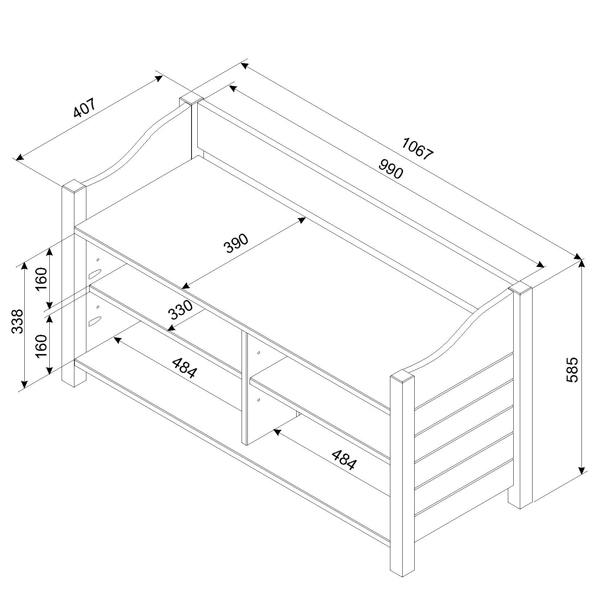 Core Products Corona Grey Large Storage Bench