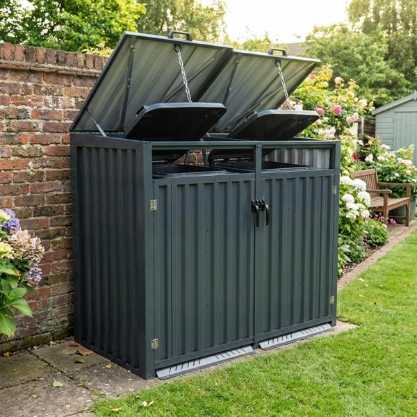 Nicoman Outdoor Metal Garbage Bin Shed