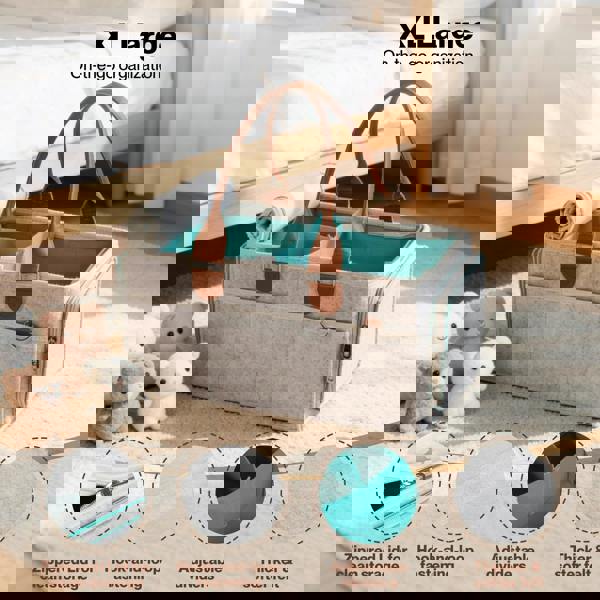 Dekko Nappy Caddy Organiser Baby Diaper Storage Bag With Shoulder Strap Portable