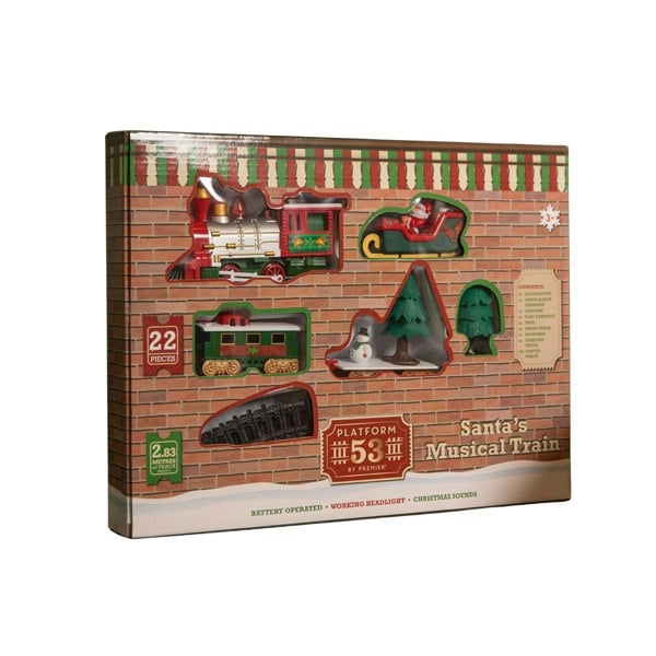 Samuel Alexander 20pc Battery Operated Light up Christmas Santa's Musical Train Set - Jingle Bells