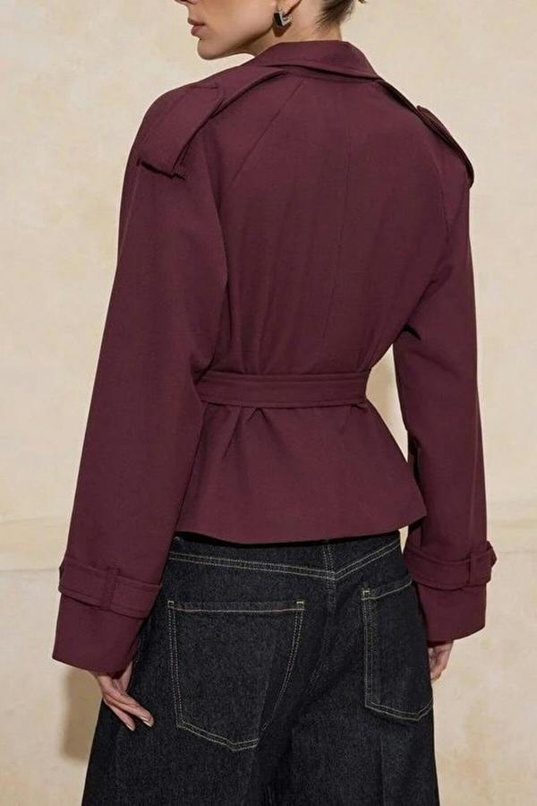WOVCOR Woven Crop Blazer Jacket