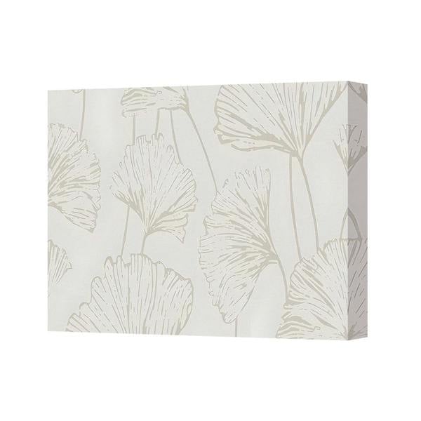 Benjamin Tate Design Neutral Botanical Ginkgo Leaf Canvas Wall Art Modern Home Decor