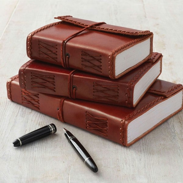 Paper High Stitched Distressed Leather Journal