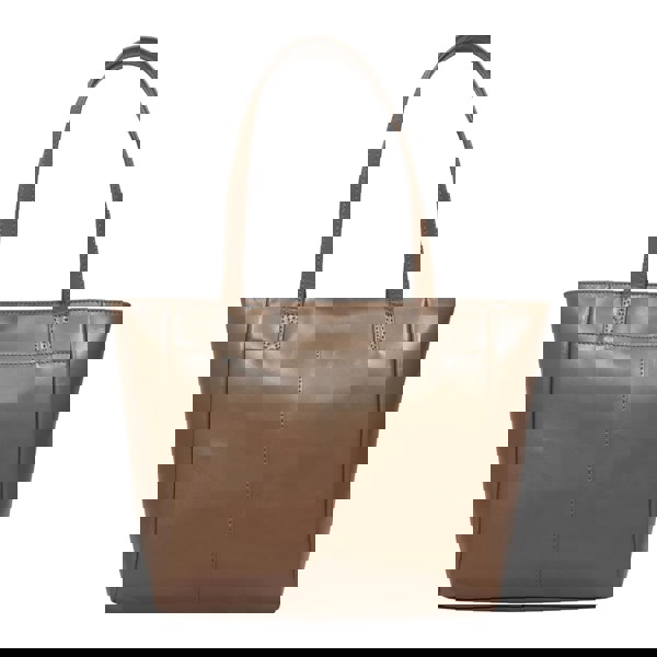 Assots London 'LINDA' Tan Smooth Real Leather Unlined Tote Bag