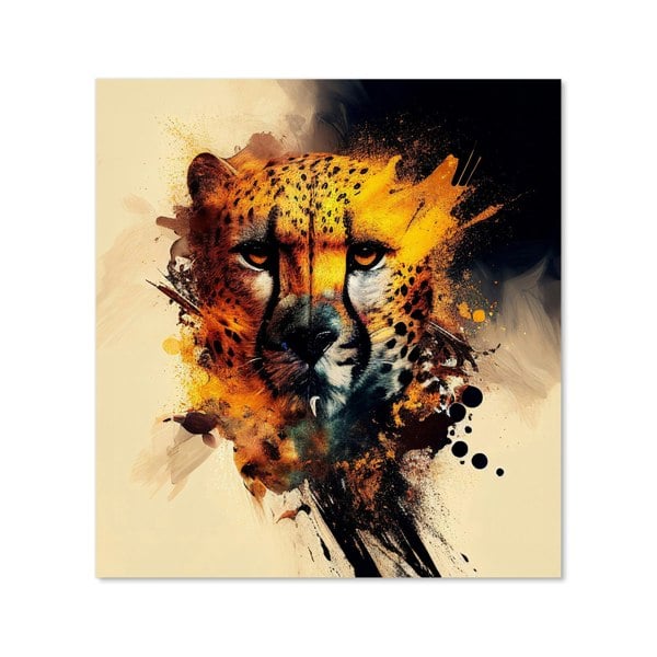 Warren Reed - Designer Cheetah Face Splashart Kitchen Splashback