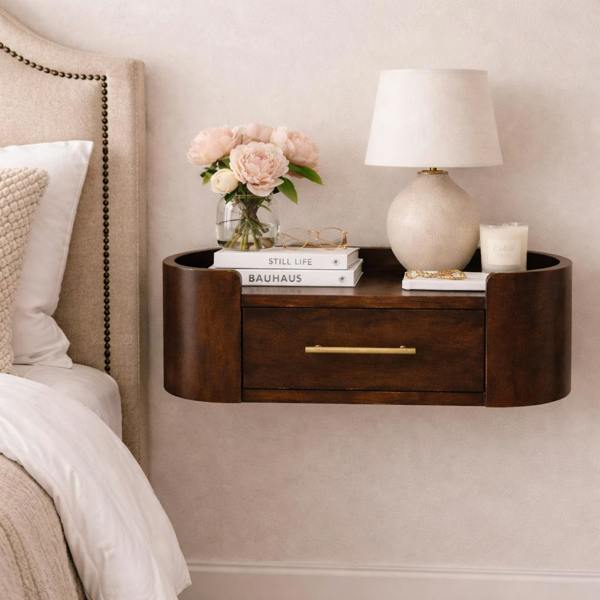 Artisan Furniture Solid Wood Valencia Wall-Mounted Bedside, 1 Drawer
