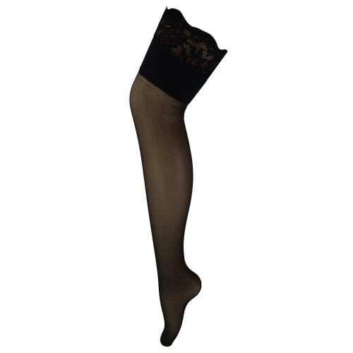 Sock Snob Ladies Lace Top Stockings Sheer Stretch Black Hosiery Elegant Fit