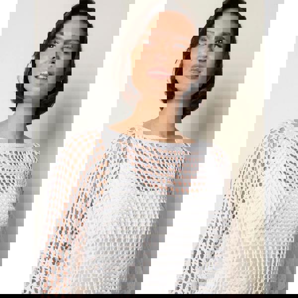 Blue Vanilla Round Neck Net Top