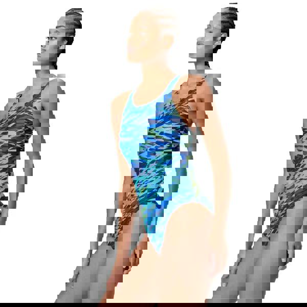 Speedo Hyperboom Print Medalist Swimsuit - Navy/Blue