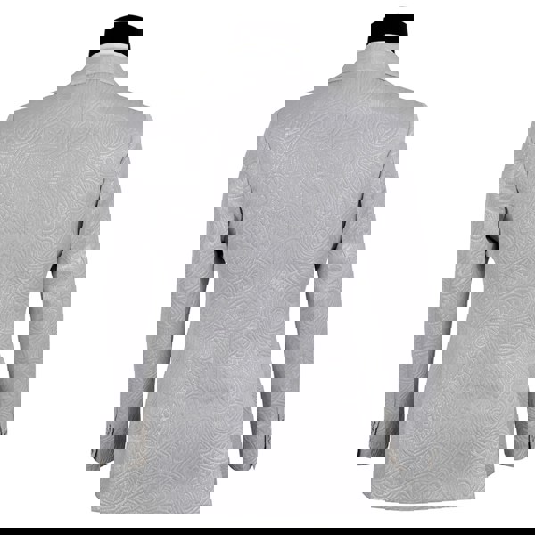 David WeJ Kensington Double Breasted Shawl Lapel Jacquard - Platinum