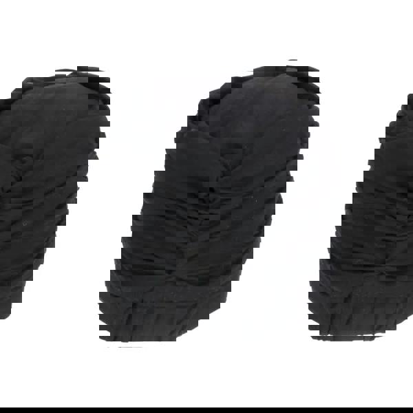 Black satin Fashy pleated soft fabric cap with ruched bow