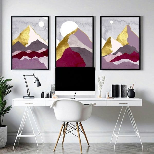 Scandi prints for home office | set of 3 framed wall art