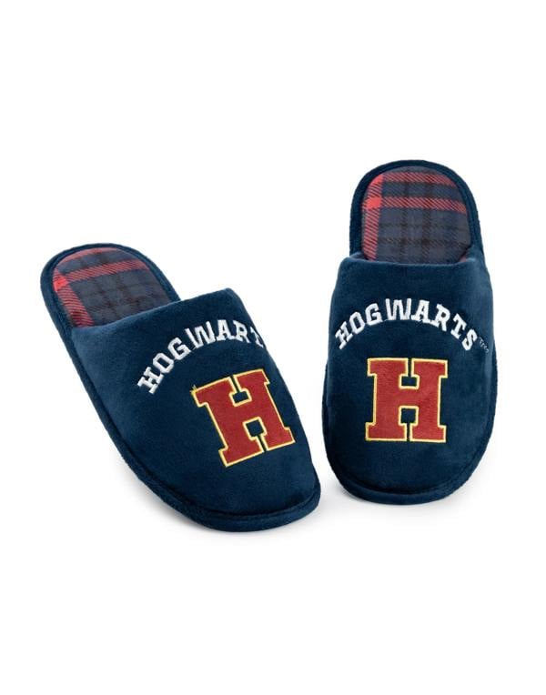 Harry Potter Mens Blue Hogwarts Mule Slippers