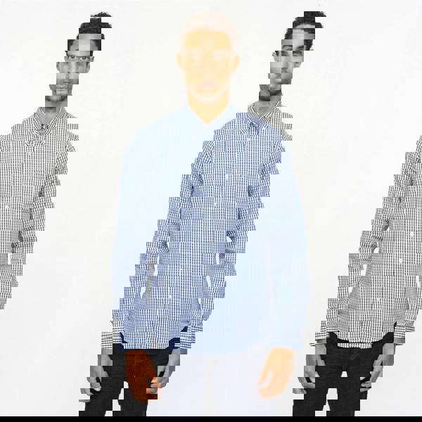 Gabicci V55GW01 Mens Fraser Long Sleeve Woven Check Shirt Gabicci Vintage - COBALT