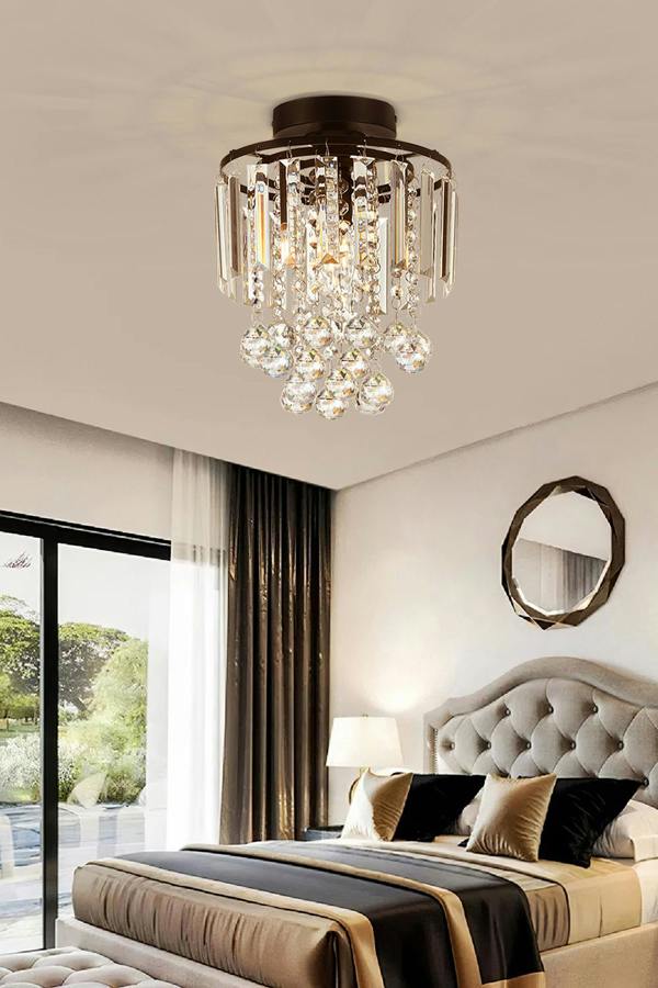 Living and Home Morden Crystal Mount Ceiling Light