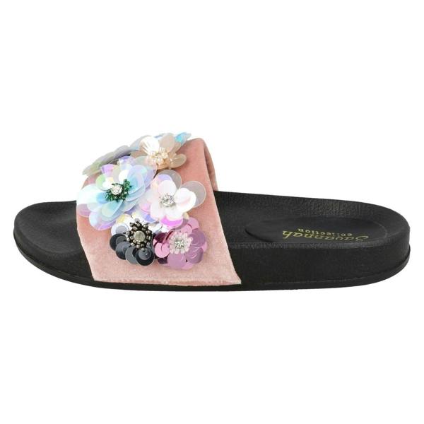 Savannah Ladies Savannah Sequin Flower Slider Mules