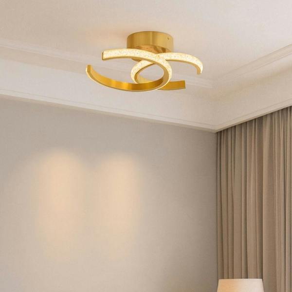 Pagazzi Lighting Veloria Satin Brass LED Flush Ceiling Light