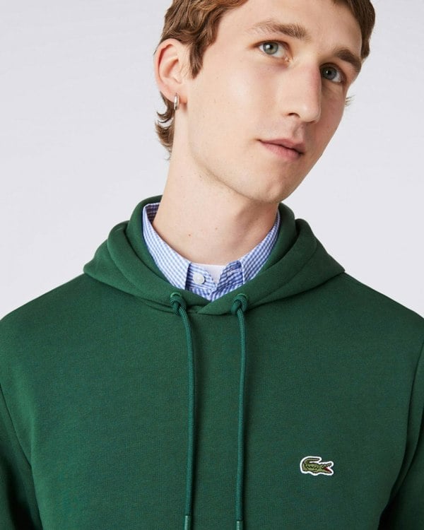 Lacoste Mens Fleece Hoodie - Green 132