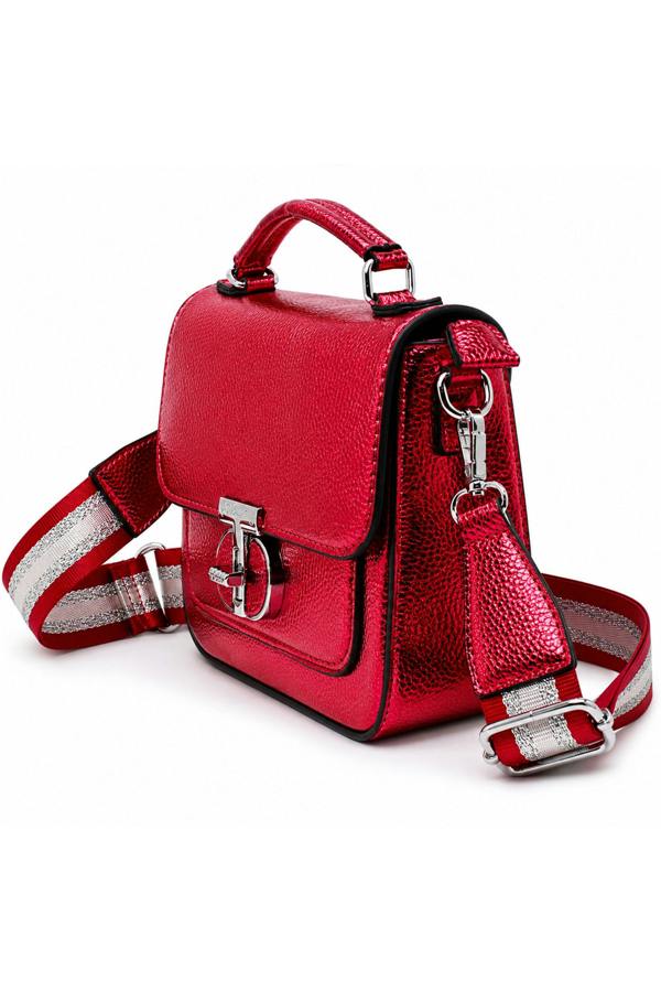 Kitise Metallic Crossbody Bag with Adjustable Wide Strap Turn Lock