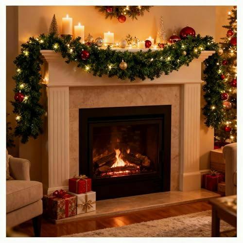 2.7m Alaskan Green Christmas Garland for Festive Mantels, Bannisters and Displays image 4