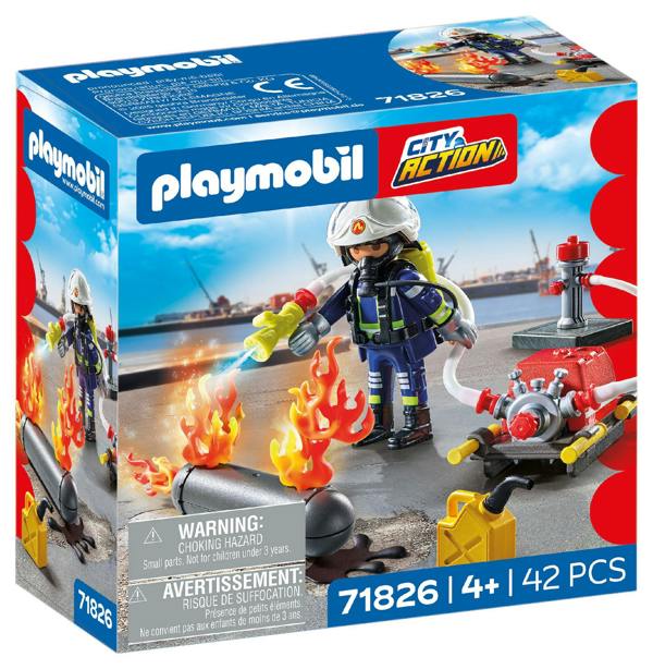 Playmobil Firefighter with Water Pump - 71826 Playset
