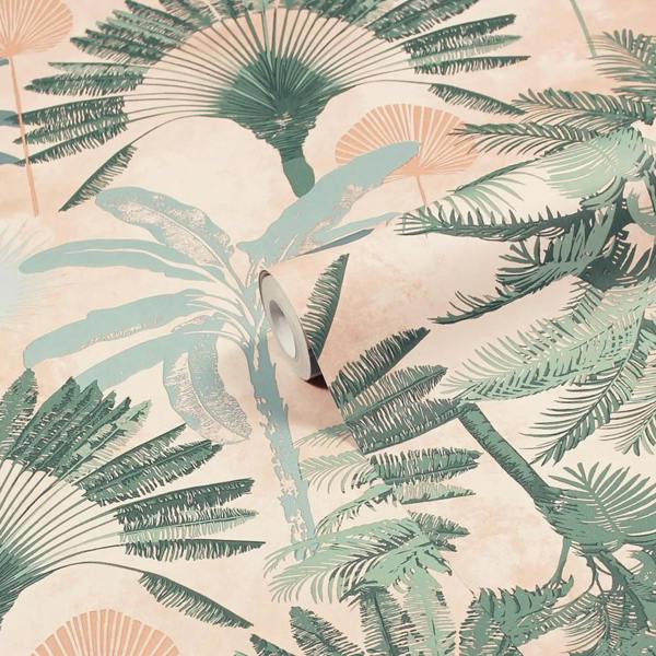 Furn Malaysian Wallpaper - Blush/Green - 