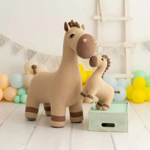 CROCHETTS Large horse plush with auxiliary seat for children LT-Y07_M