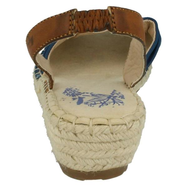 Ladies Flowers Wedge Heel Slingback Ruched Vamp Sandals