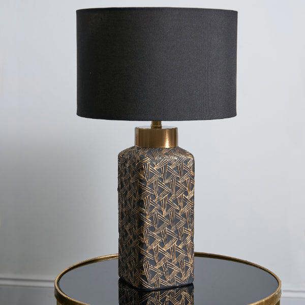 Pagazzi Lighting Denisa Black & Gold Ceramic Table Lamp