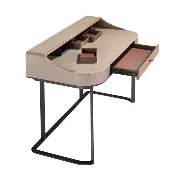 Angel Cerdá Desktop dressing table leatherette, walnut and gray steel 3279