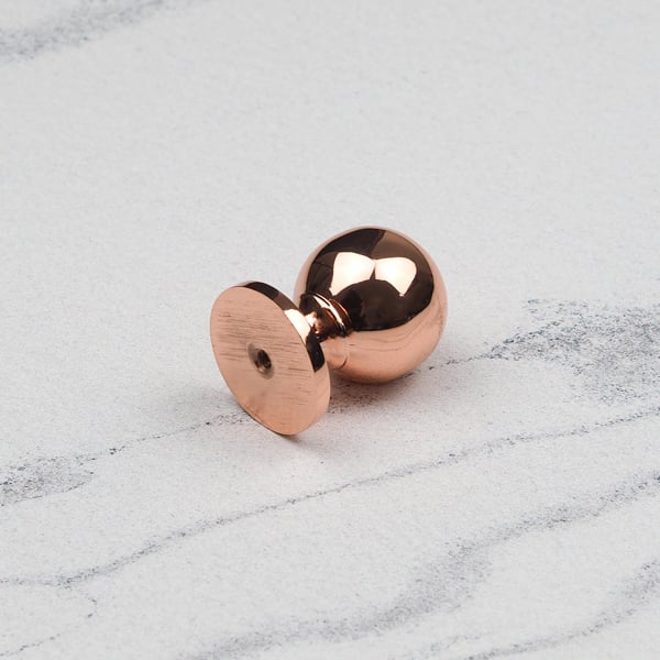 Handle & Home Rose Gold Copper Coordinating Tapered Handle, Cup Handle, and Coordinating Knob