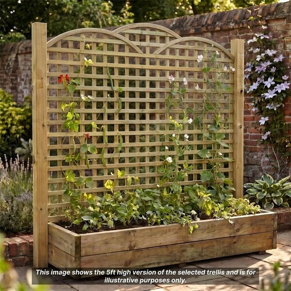 Premier Garden Supplies Privacy Triple Dome Top Fence Panel Topper 6ft x 1-5ft Garden Trellis Decorative Cloud Top Lattice Pergola Balcony Patio - Wood - 3, 4 or 5 - 4 Pack Height: 4ft x Width: 6ft (182.8cm) x 4 Pack