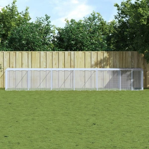 Berkfield Chicken Cage with Roof Light Grey 603x98x90 cm Galvanised Steel